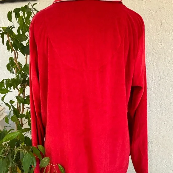 Red Velour Stretch Pajamas - Cabernet by Sleep Sense - Picture 5 of 9